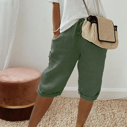 Drawstring Side Pockets Shorts