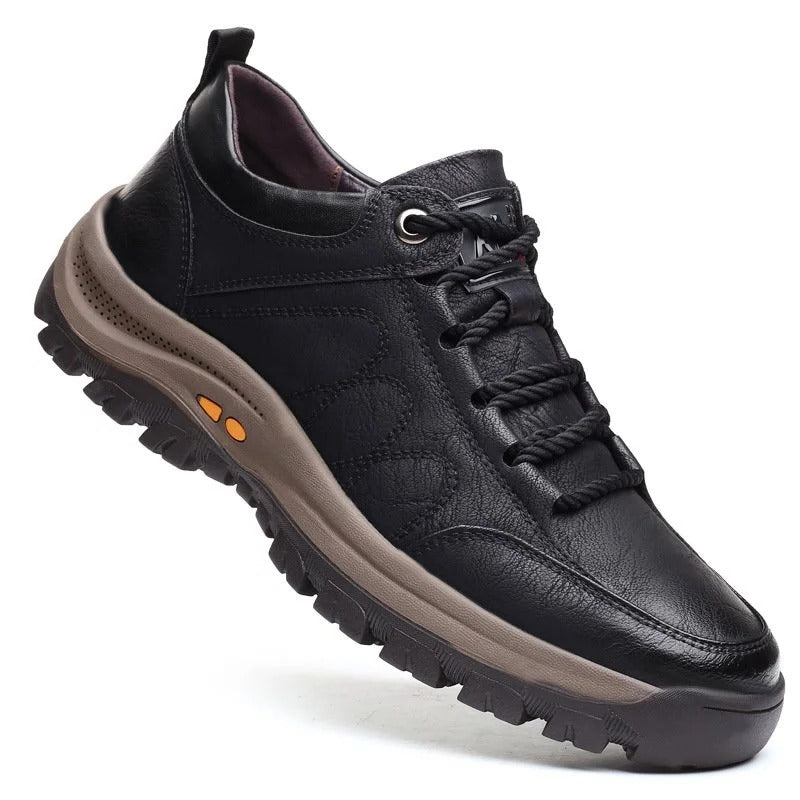 Rugged Textured Low Top Lace Up Shoes