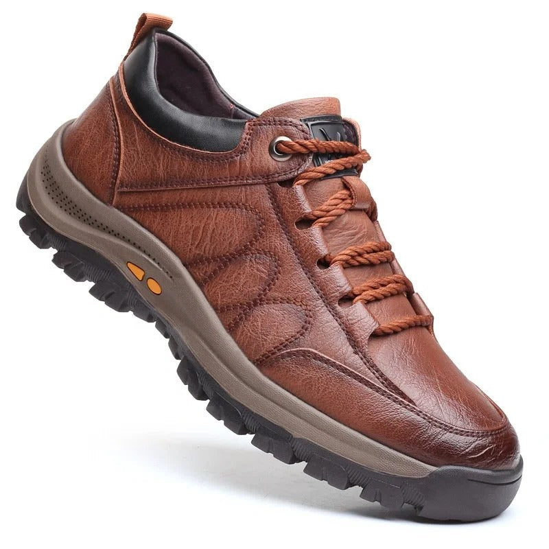 Rugged Textured Low Top Lace Up Shoes