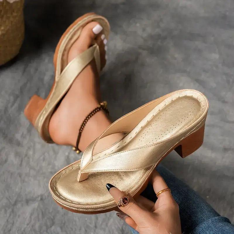 Open Back Wedged Sandals