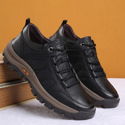 Rugged Textured Low Top Lace Up Shoes