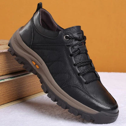 Rugged Textured Low Top Lace Up Shoes