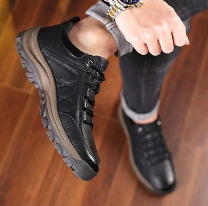 Rugged Textured Low Top Lace Up Shoes