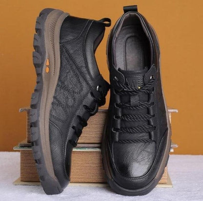 Rugged Textured Low Top Lace Up Shoes