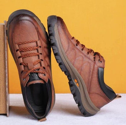 Rugged Textured Low Top Lace Up Shoes