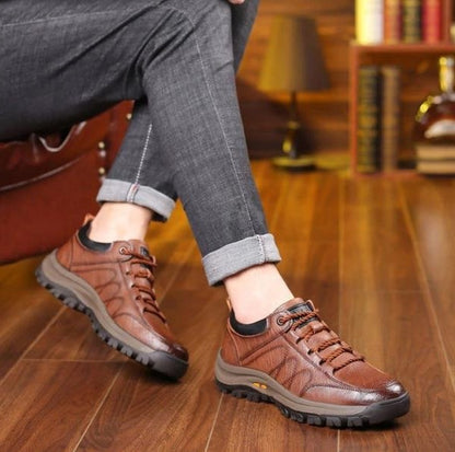 Rugged Textured Low Top Lace Up Shoes
