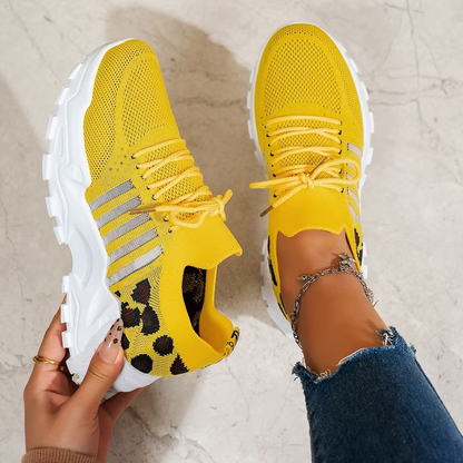 Round Toe Chunky Sole Knit Sneakers