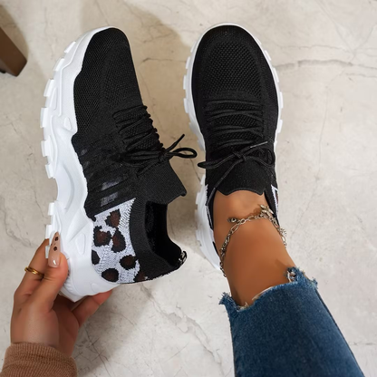 Round Toe Chunky Sole Knit Sneakers