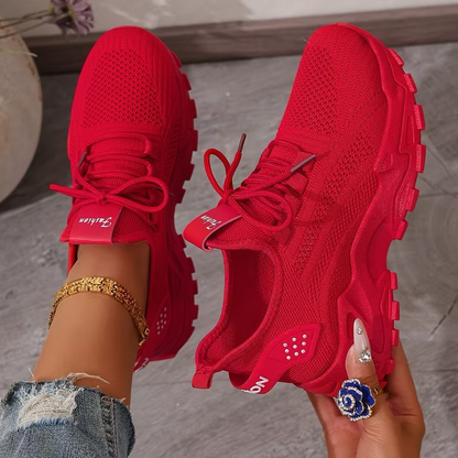 Round Toe Chunky Sole Knit Sneakers