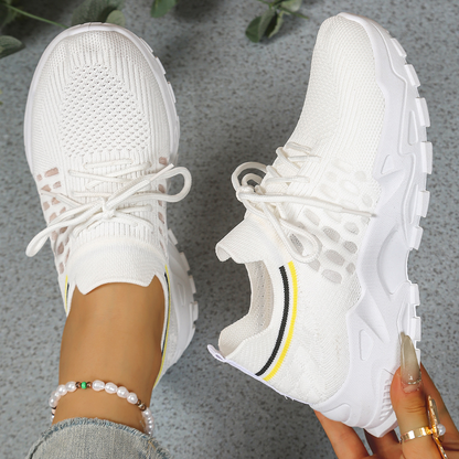 Round Toe Chunky Sole Knit Sneakers