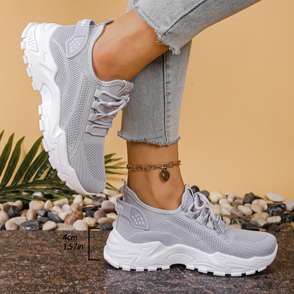 Round Toe Chunky Sole Knit Sneakers