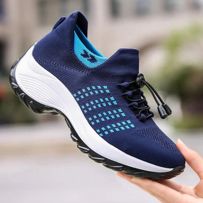 Elevated Curved Patterned Raised Collared Padded Sneakers