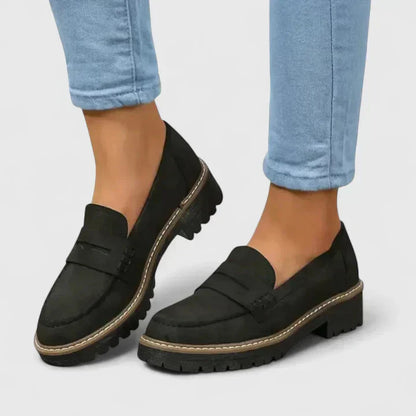 Slip On Chunky Low Heel Loafers