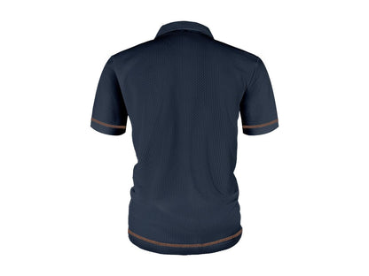Men's Contrast Placket Short Sleeve Textured Polo Shirt