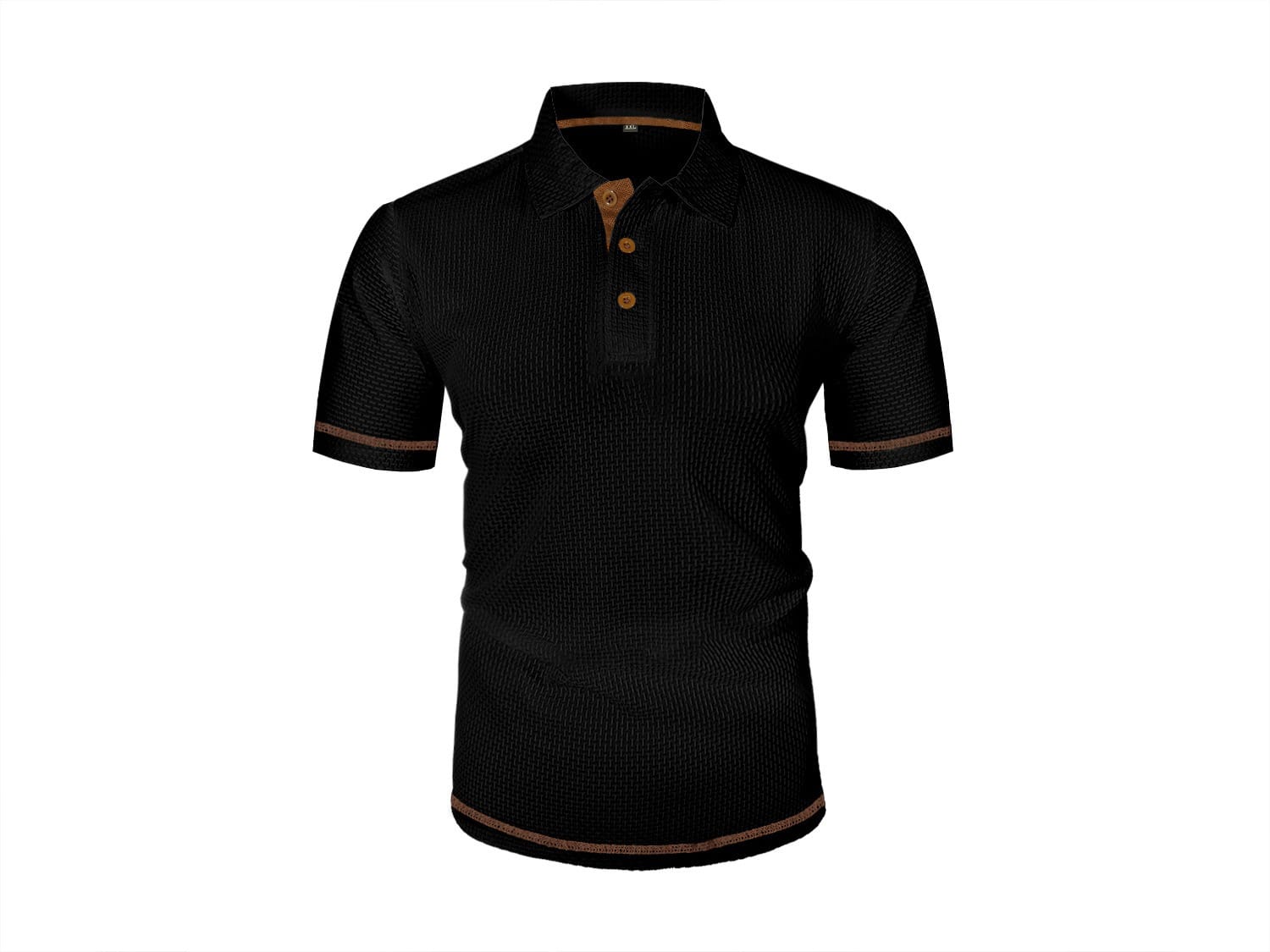 Men's Contrast Placket Short Sleeve Textured Polo Shirt