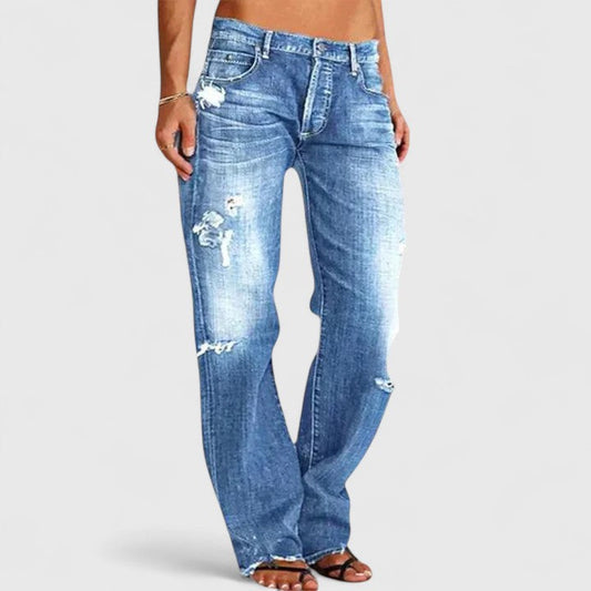 Frayed Loose Jeans