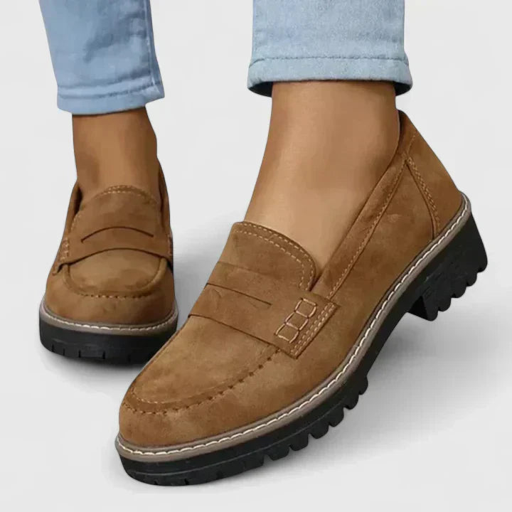 Slip On Chunky Low Heel Loafers