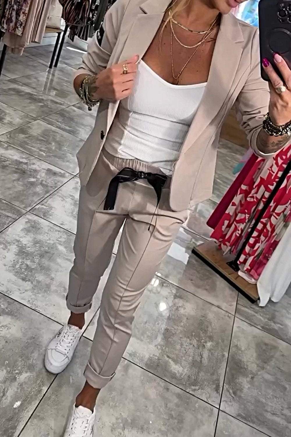 Single Button Long Sleeve Set