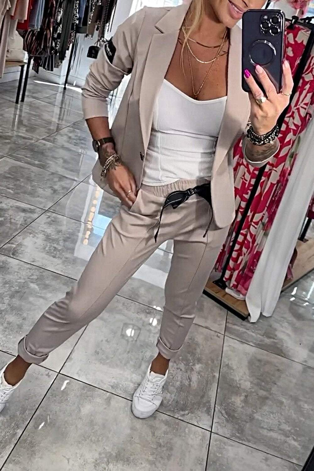 Single Button Long Sleeve Set