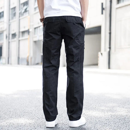 Pleatless Banded Zippered Baggy Uncuffed Long Trouser