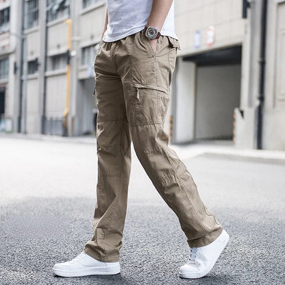 Pleatless Banded Zippered Baggy Uncuffed Long Trouser