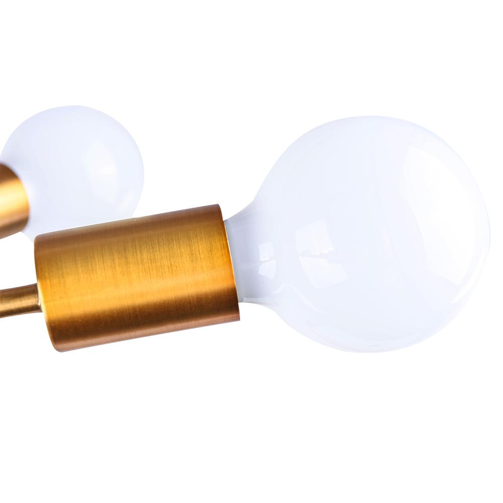 Symmetrical Spoke Ceiling Light with Globe Bulbs