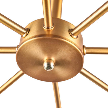 Symmetrical Spoke Ceiling Light with Globe Bulbs