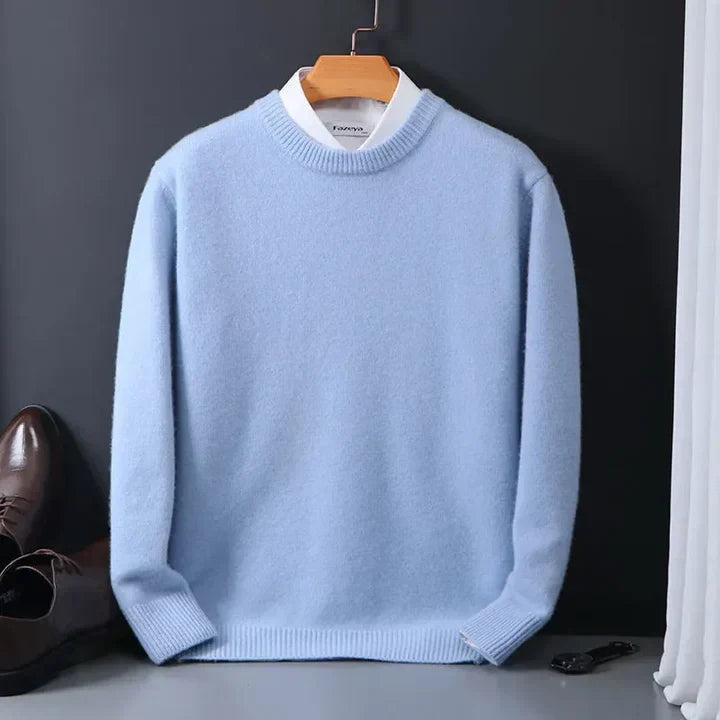 Mock Neck Long Sleeve Chunky Knit Sweater For Men