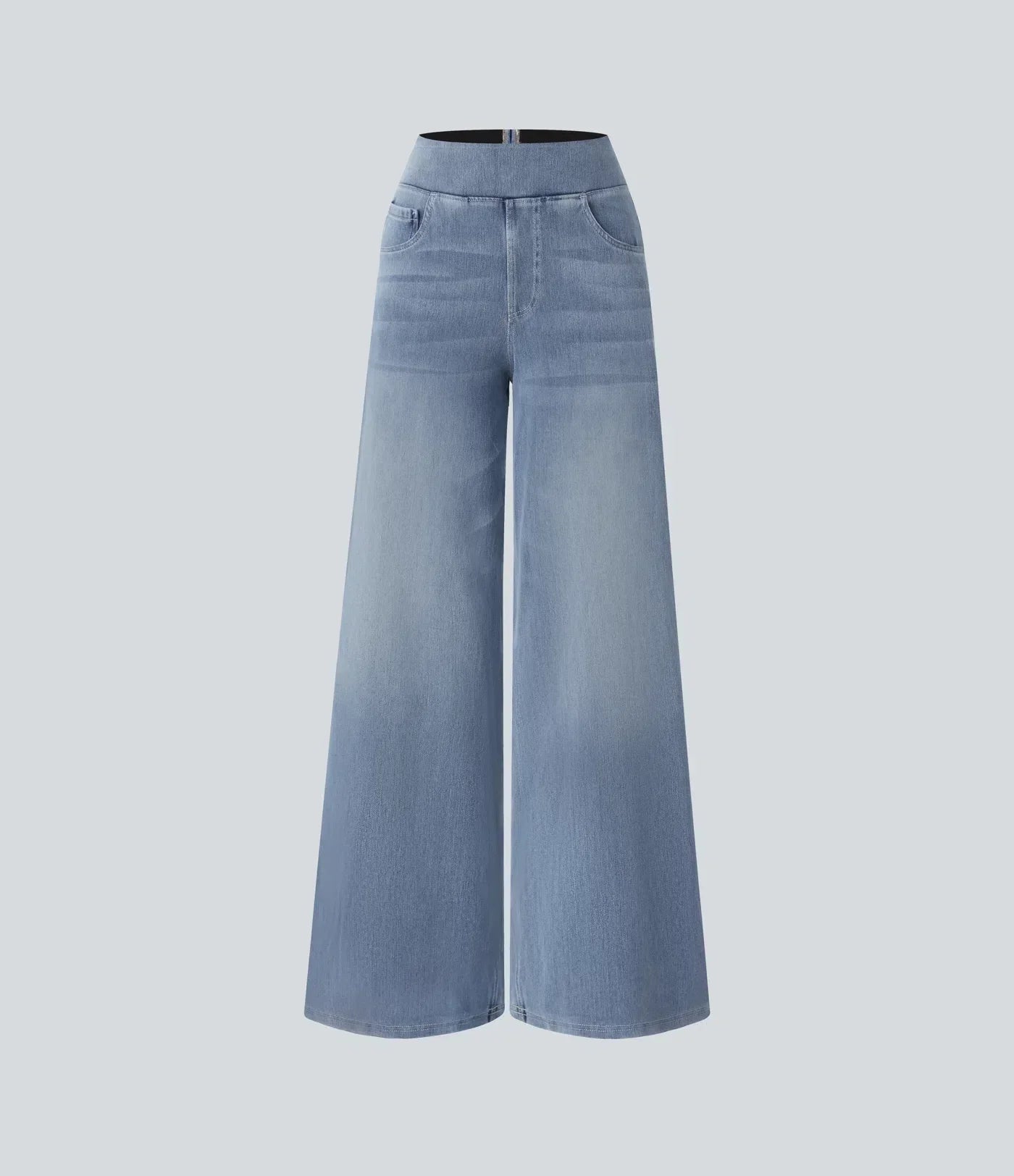 Women's High-Waisted Wide Leg Stretch Trousers