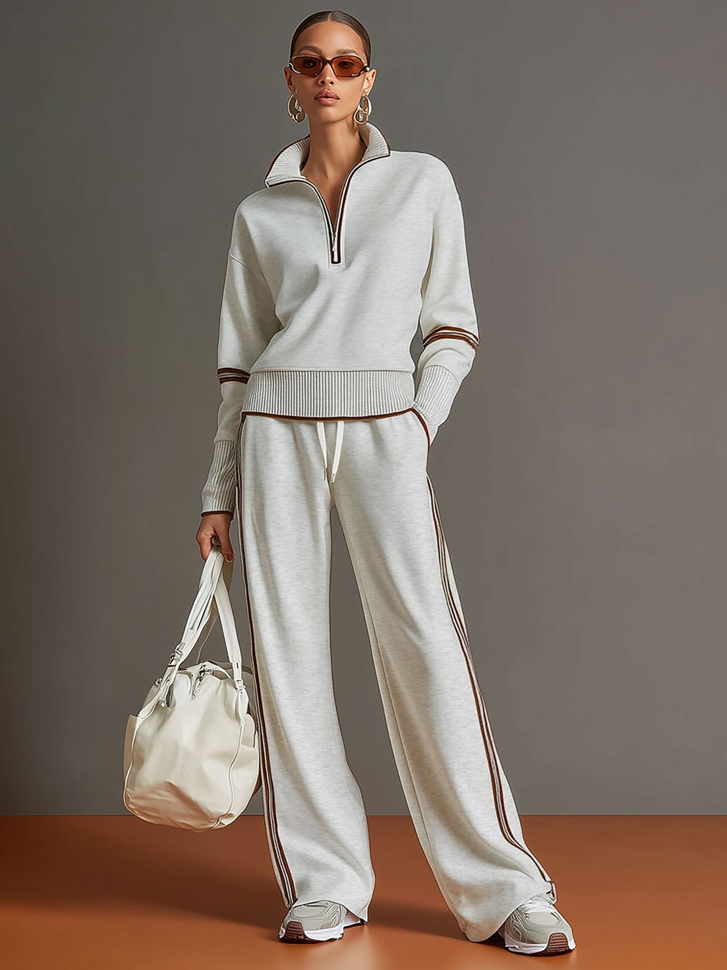 Banded Cuffed Dropped Slouchy Straight Set