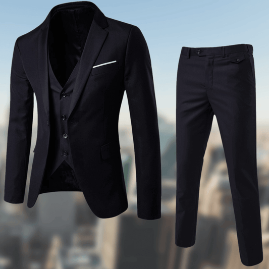 Notched Lapel Slim Fit Three Piece Suit
