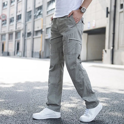 Pleatless Banded Zippered Baggy Uncuffed Long Trouser