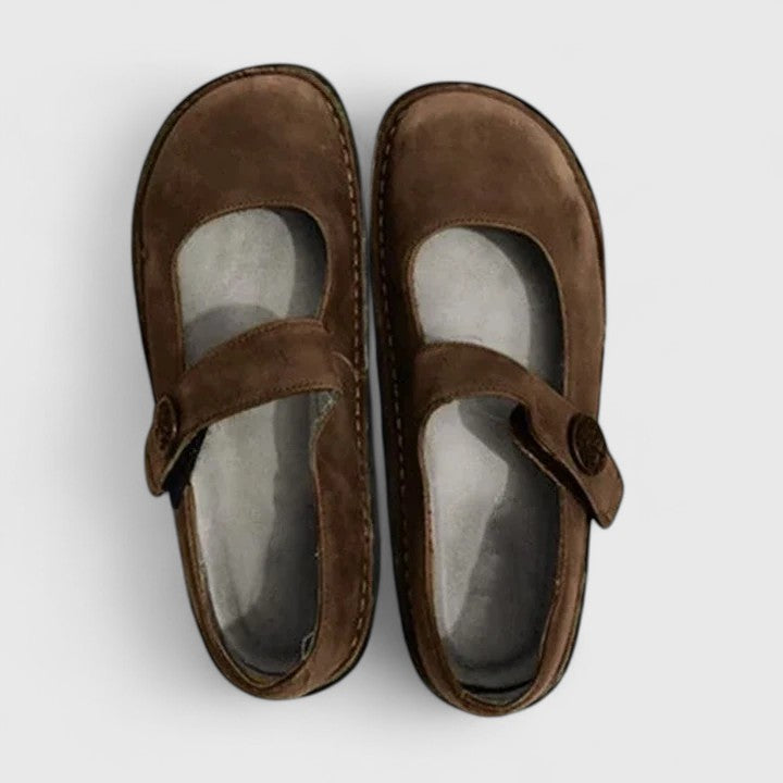 Adjustable Hook And Loop Strap Flat Shoes