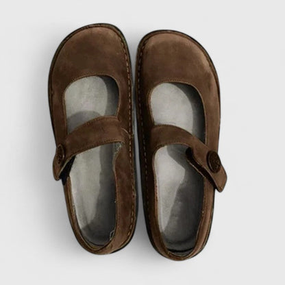 Adjustable Hook And Loop Strap Flat Shoes