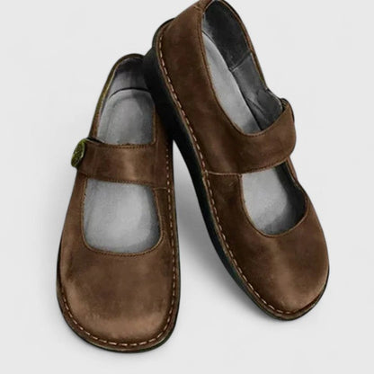 Adjustable Hook And Loop Strap Flat Shoes