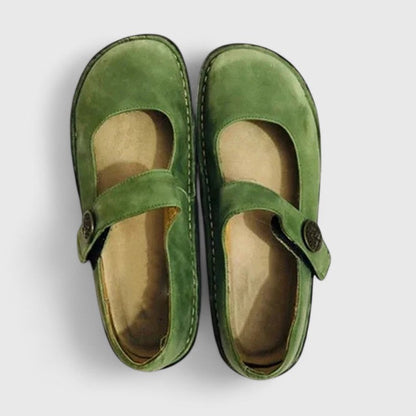 Adjustable Hook And Loop Strap Flat Shoes