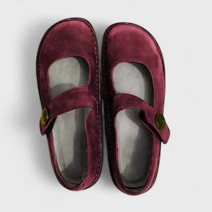 Adjustable Hook And Loop Strap Flat Shoes