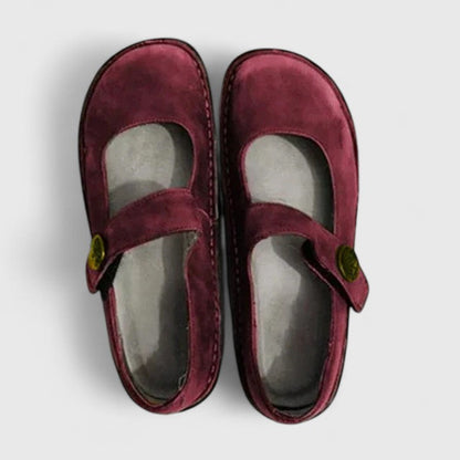 Adjustable Hook And Loop Strap Flat Shoes