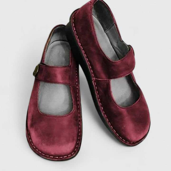 Adjustable Hook And Loop Strap Flat Shoes