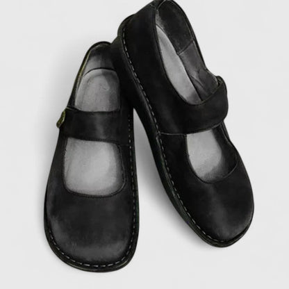Adjustable Hook And Loop Strap Flat Shoes