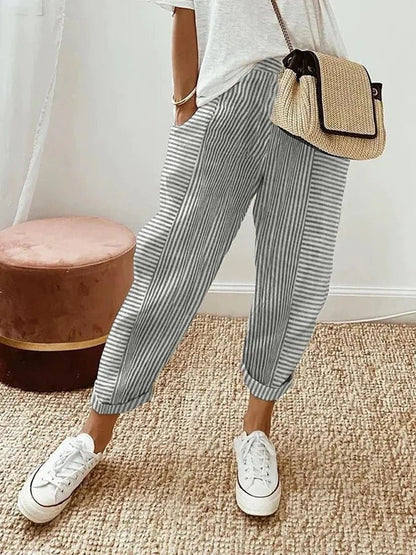Striped Pocketed Trousers
