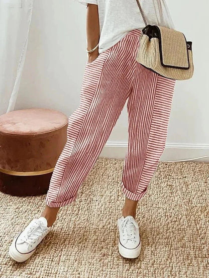 Striped Pocketed Trousers