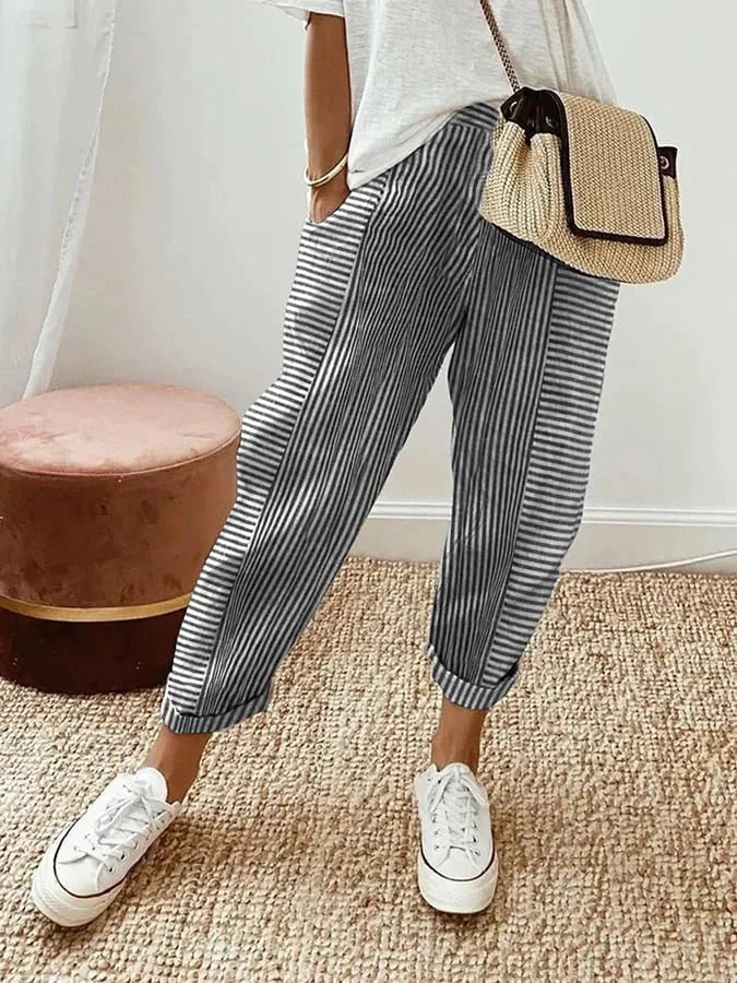 Striped Pocketed Trousers
