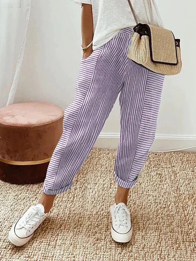 Striped Pocketed Trousers