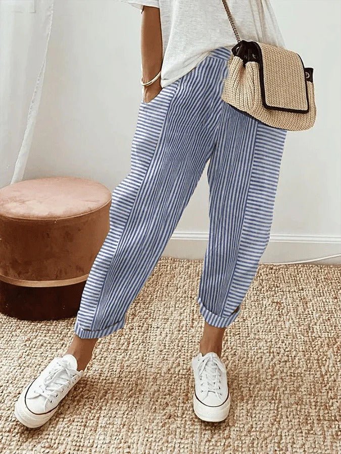 Striped Pocketed Trousers