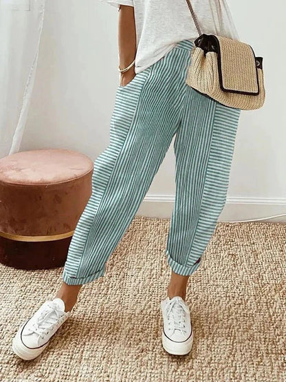 Striped Pocketed Trousers