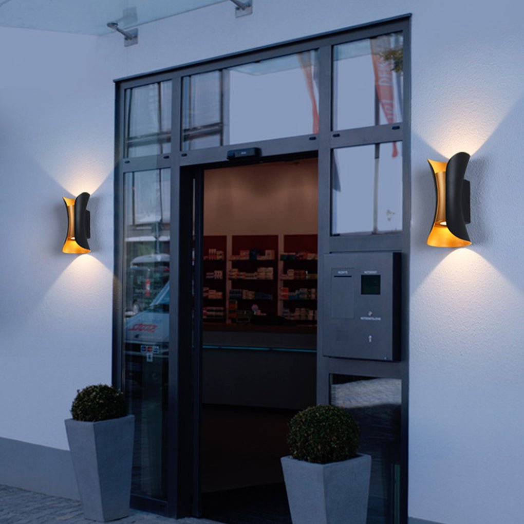 Curved Dual-Beam Outdoor Wall Lights