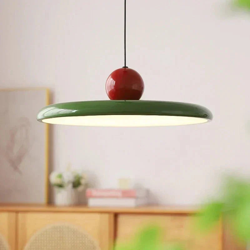 Disk Pendant Light with Spherical Accent