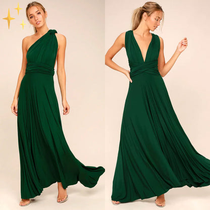Sleeveless Multi Way Backless Convertible Maxi Dress