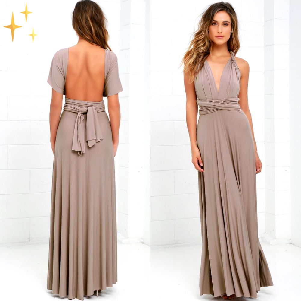 Sleeveless Multi Way Backless Convertible Maxi Dress